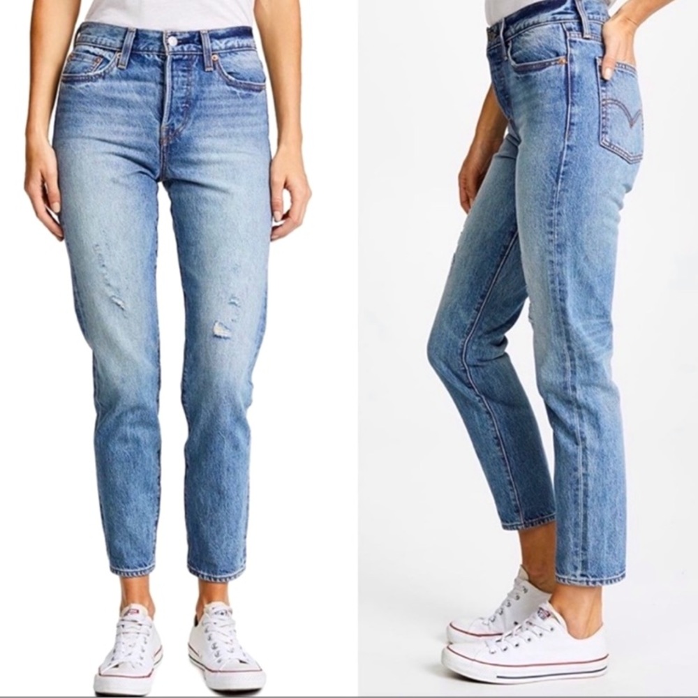 Levi’s White Oak Cone Distressed Denim Button Fly Jeans Pants 27